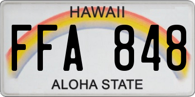 HI license plate FFA848