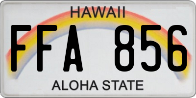 HI license plate FFA856