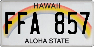 HI license plate FFA857