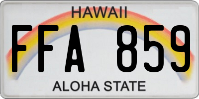 HI license plate FFA859