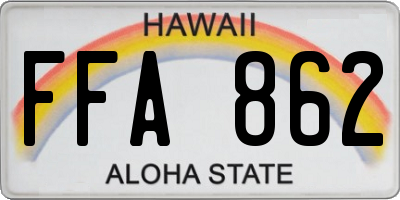 HI license plate FFA862