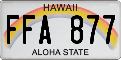 HI license plate FFA877