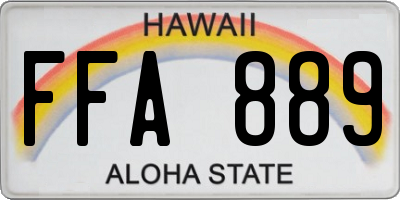 HI license plate FFA889