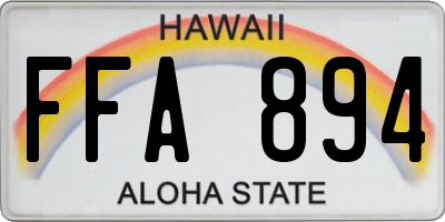 HI license plate FFA894