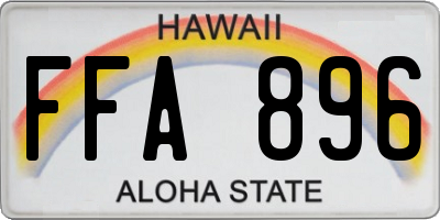 HI license plate FFA896
