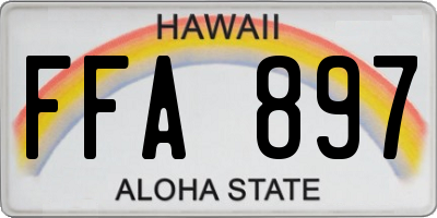 HI license plate FFA897