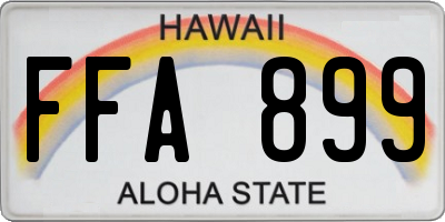HI license plate FFA899