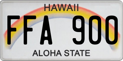 HI license plate FFA900