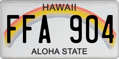 HI license plate FFA904