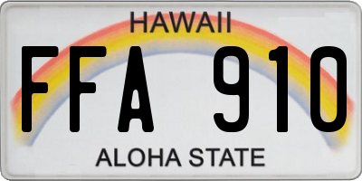 HI license plate FFA910