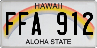 HI license plate FFA912