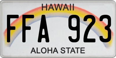 HI license plate FFA923