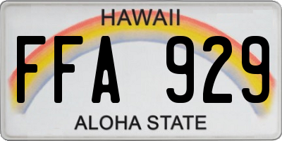 HI license plate FFA929