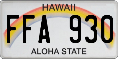 HI license plate FFA930