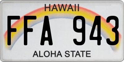 HI license plate FFA943