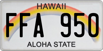 HI license plate FFA950