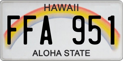 HI license plate FFA951