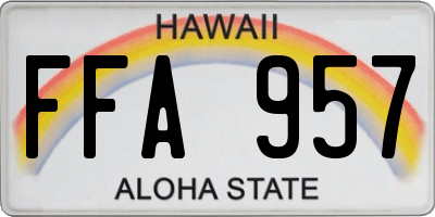 HI license plate FFA957