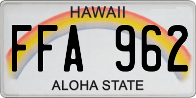 HI license plate FFA962