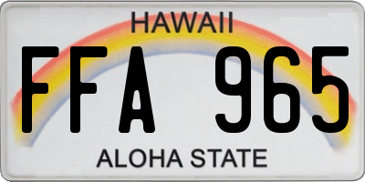 HI license plate FFA965