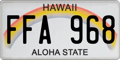 HI license plate FFA968