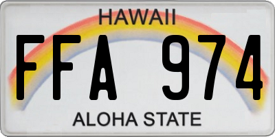 HI license plate FFA974