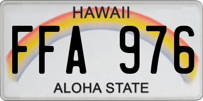 HI license plate FFA976