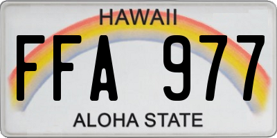 HI license plate FFA977