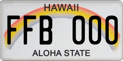 HI license plate FFB000