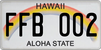 HI license plate FFB002