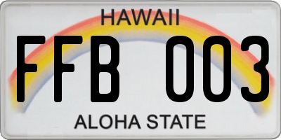 HI license plate FFB003