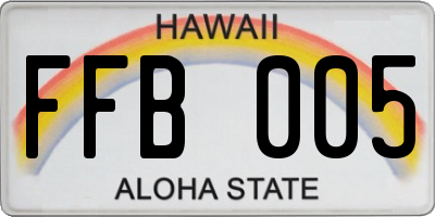 HI license plate FFB005
