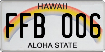 HI license plate FFB006