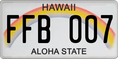 HI license plate FFB007