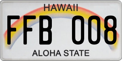 HI license plate FFB008