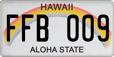 HI license plate FFB009