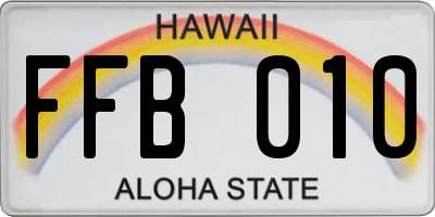 HI license plate FFB010