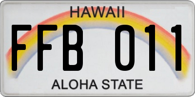 HI license plate FFB011