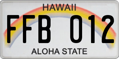 HI license plate FFB012