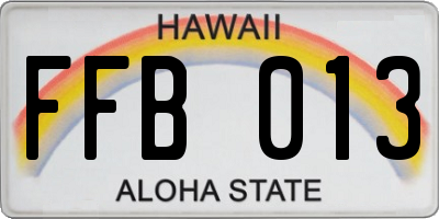 HI license plate FFB013