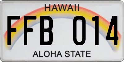 HI license plate FFB014