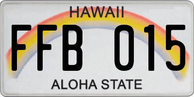 HI license plate FFB015