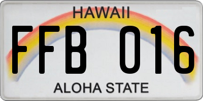 HI license plate FFB016