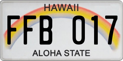 HI license plate FFB017