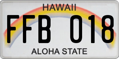 HI license plate FFB018