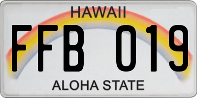 HI license plate FFB019