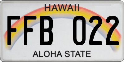 HI license plate FFB022