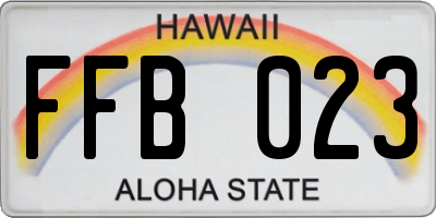 HI license plate FFB023