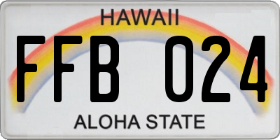 HI license plate FFB024