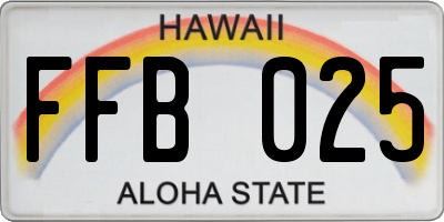 HI license plate FFB025